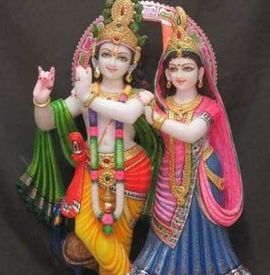 2.5 Feet Marble Radha Krishna Statue, For Worship, Pattern : Painted