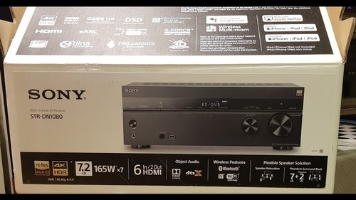 Sony STR-DN1080 7.2-ch Surround Sound Home Theater AV Receiver: 4K HDR, Dolby Atmos, Bluetooth, WiFi