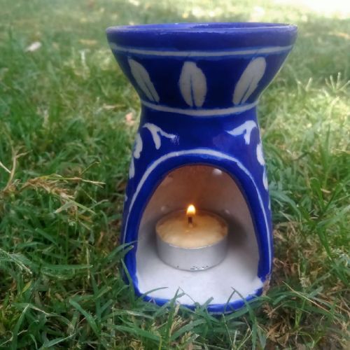 Blue Pottery Diffseur /T-Light Candle DTLC-002, Packaging Type : Carton Box