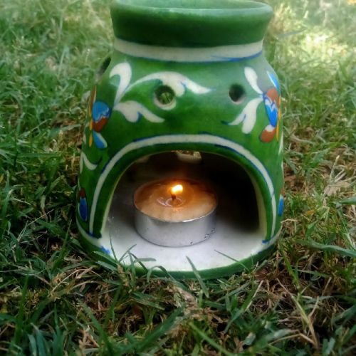 Blue Pottery Diffseur /T-Light CandleDTLC-005, Packaging Type : Foam Sheet