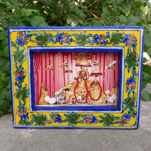 Blue Pottery Photo Frame BPPF-003, For Honme Decor, Size : (5 Inches Length, 6.5 Inches Hight, 2 Inches Breadth)