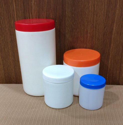 IBPI Round Plastic HDPE Bamboo Jar, Color : White