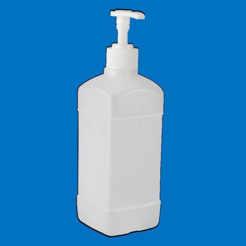 Plain HDPE Square Sanitizer Bottle, Size : 500ml