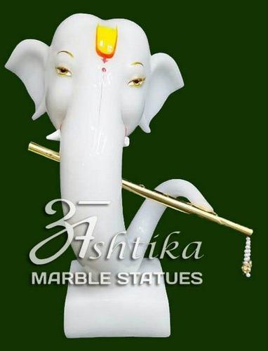 Jaipur Marble Ganesh Statue, Color : White, Multicolor