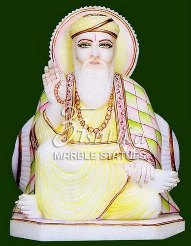 Jaipur Marble Guru Nanak Statue, For Worship, Temple, Pattern : Carved