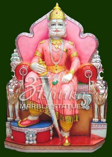 Jaipur Traditional Marble Maharaja Agrasen Statue, Color : White Or Multi