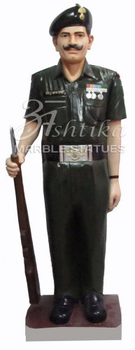 Jaipur Marble Soldier Statue, Color : White Or Black