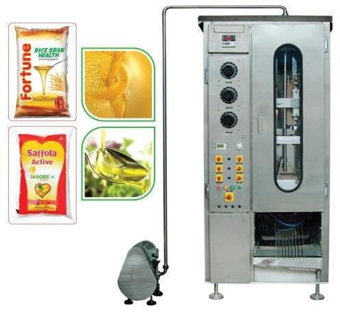 Stainless Steel Mechanical Automatic Oil Pouch Packing Machine, For Industrial