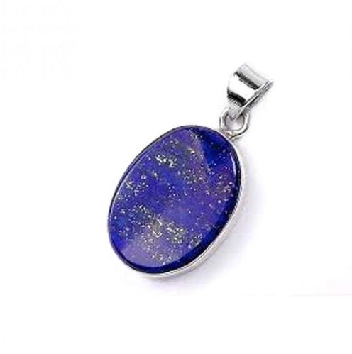 Oval Cabochon Lazuli Crystal Pendant, Color : Blue