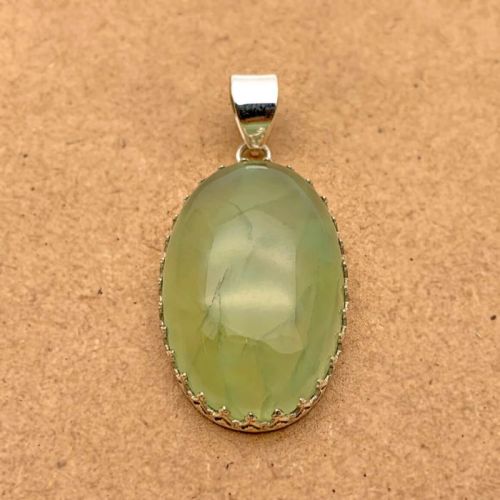 Sterling Silver Pendant, Color : Apple Green