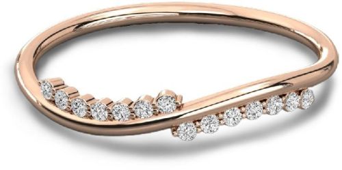 18K Hallmarked Solid Gold Diamond Band Ring For Girls