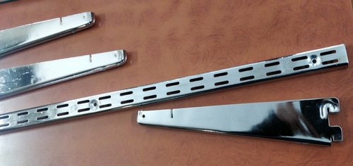 White Lotus Mild Steel Chrome Plated Wall Shelves, Size : 2'