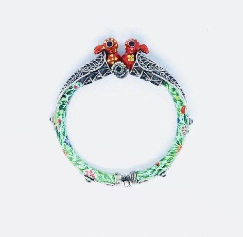 Antique Bird Silver Bangle