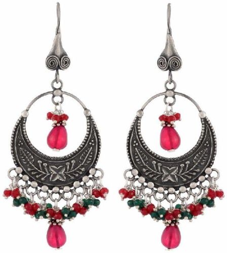 925 Sterling Silver Antique Colorful Oxidised Earrings