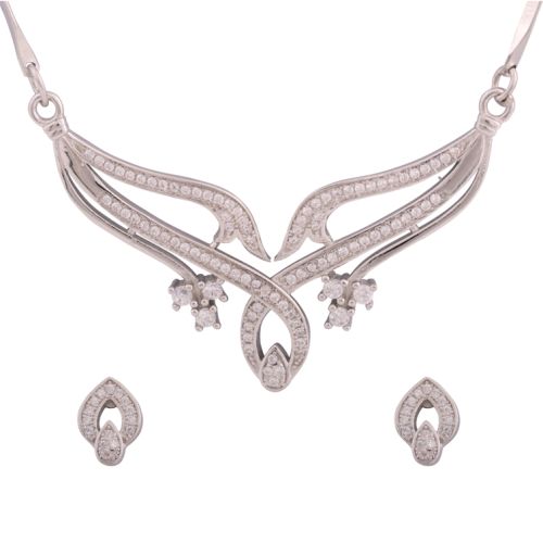 925 Sterling Silver Cubic Zirconia Necklace Set