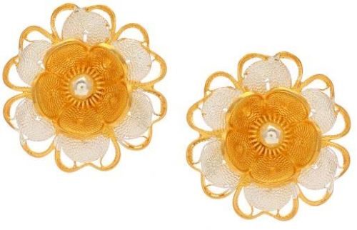 Filigree Two Tone Flower Studs