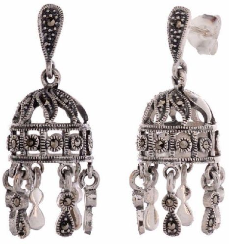 925 Sterling Silver Marcasite Beautiful Jhumkis