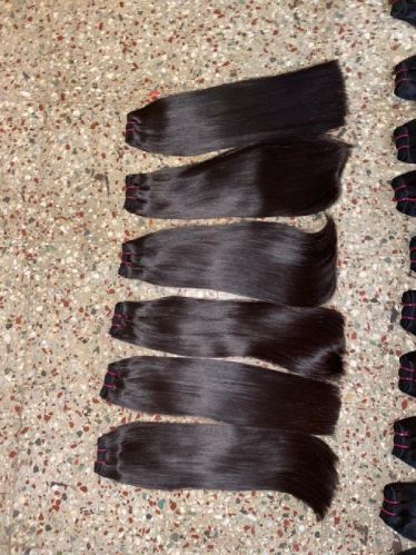 Raw Double Drawn Silky Straight Hair, Length : 15-25Inch, Gender : Female, Weight : 100-150gm