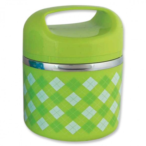 Single Layer Steel Lunch Box, Color : Green Silver
