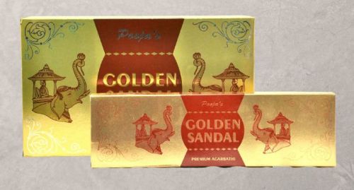 Pooja's Bamboo Golden Incense Sticks, For Home, Office, Temples, Length : 15-20 Inch