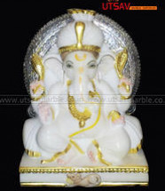 Utsav Marble Lord Ganesha Idol, Color : White