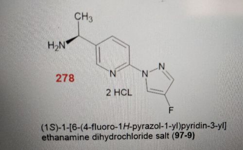 (S)-1-(6-(4-fluoro-1H-pyrazol-1-yl)pyridin-3-ylethanamine Hydrochloride, CAS No. : 1980023-97-9