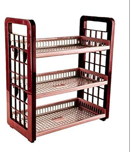 Mayatras Plastic Kitchen Storage Rack, Color : Brown