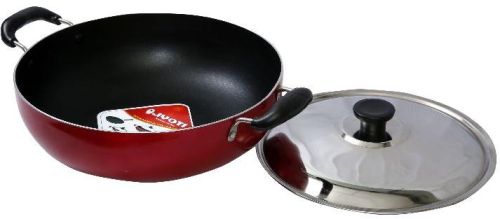 240mm Induction Base Non-Stick Kadai, Handle Material : Plastic