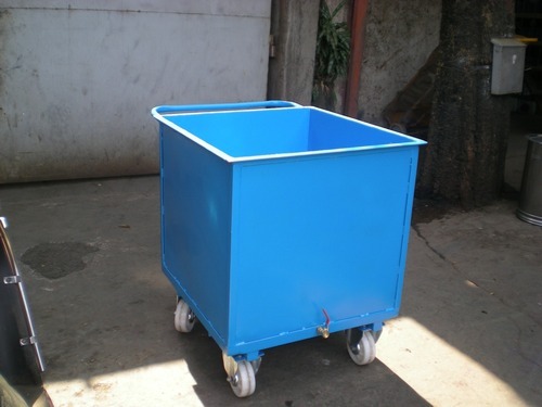 Mild Steel Garbage Trolley, Color : Blue