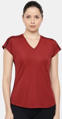 Polyester Plain V-Neck Sports T Shirts