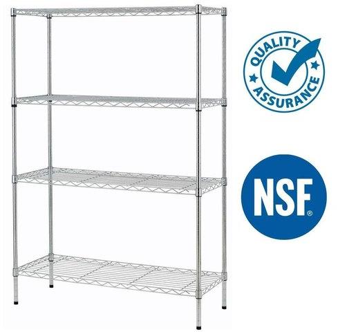 Mild Steel Chrome Plated Shelving Rack, Size : 36x18x74 Inch