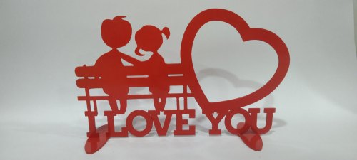 I Love You Couple Stand Figurine, For Gift Items Valentine, Color : Red