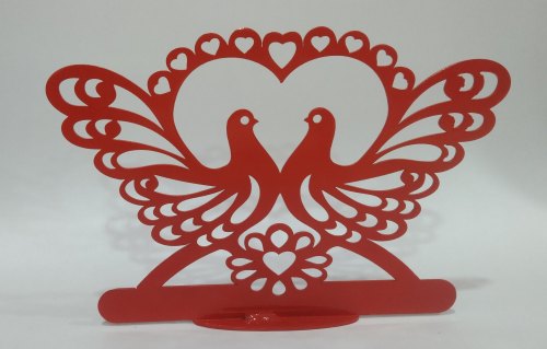 Veepee Engineers Metal Love Birds Figurine, For Gift Item, Color : Cherry Red