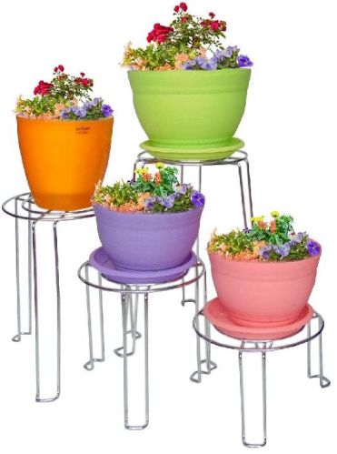 Livewell Green Stainless Steel Elegant Flower Pot Stand Set