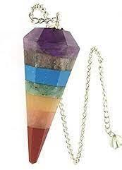 Polished 7 Chakra Quartz Pendulum