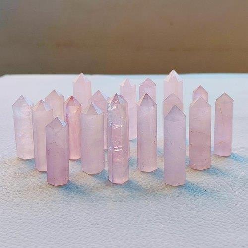 Polished Rose Quartz Pencil Stone