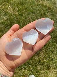 Polished Selenite Heart Stone