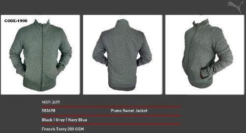 Plain Puma Sweat Jacket, Size : All Sizes