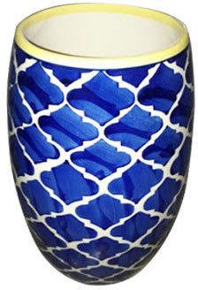 Ahaana Craft Printed Ceramic Antique Flower Vases, Color : Blue