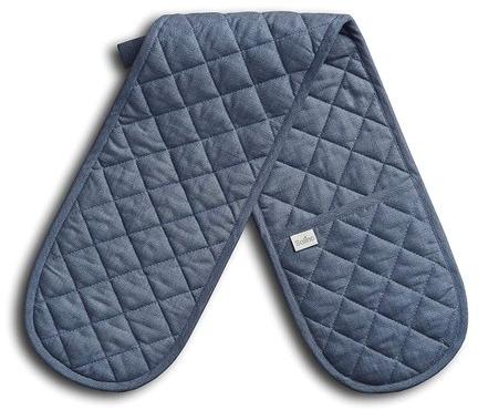 Grey Cotton Double Oven Mitt, Pattern : Plain