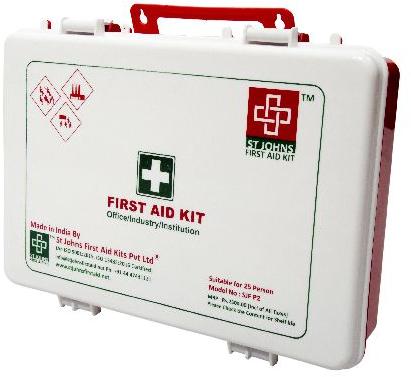 First Aid Workplace Kit Large - Plastic Box - 155 Components - Sjf P2