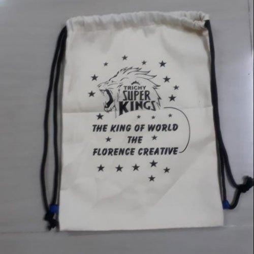 Florence Creative Printed Cotton Promotional Drawstring Back Bag, Capacity : 5kg