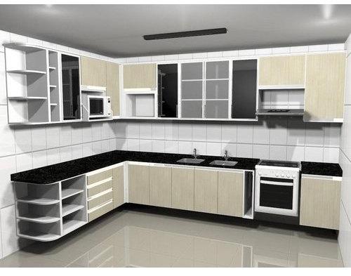 Polished L Shaped Modular Kitchen, Feature : Attractive Designs