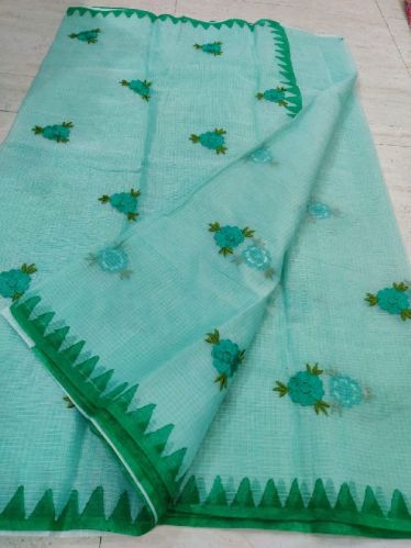 Embroidered Kota Sarees, For Easy Wash, Dry Cleaning, Anti-Wrinkle, Shrink-Resistant, Saree Length : 6.3 Meter