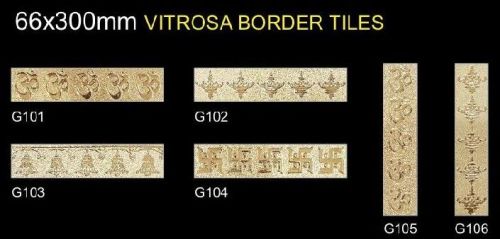66x300mm Vitrosa Border Tiles, Pattern : Printed