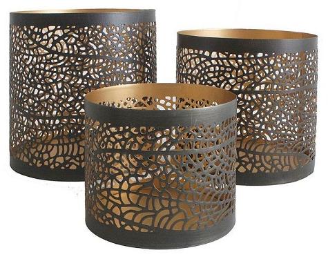 Non Polished Iron Candle Votive, For Decoration, Dimension : 20-30cm