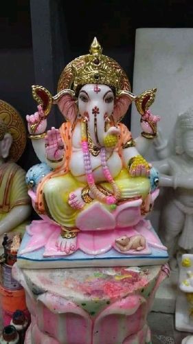 White Marble Ganesh Murti, For Home, Office, Shop, Size : Multisizes