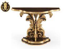 European Style Carved Console Table, Size : 35″H X 46.5″W X 15.25″D