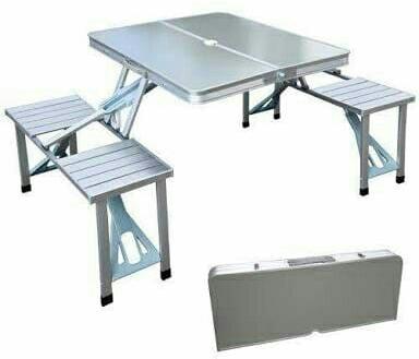 Rectangular Aluminium Picnic Table, Color : Silver