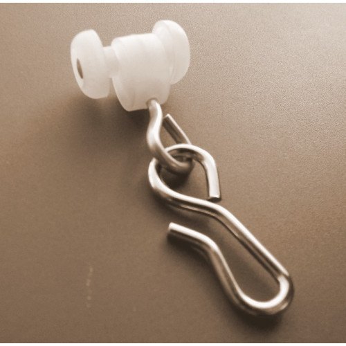 Plastic SS Curtain Runner Hooks, Color : White